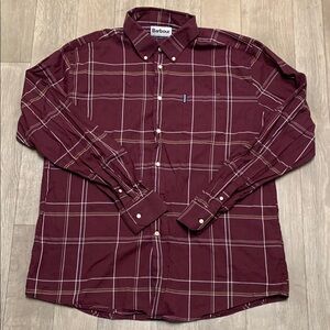 Mens Barbour Plaid Stripe Button‎ Down Casual Long Sleeve Shirt